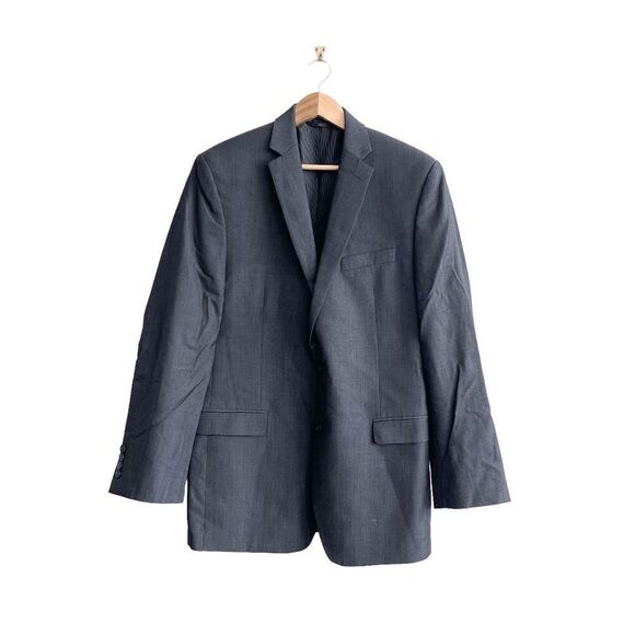 Calvin Klein Men's Suit Jacket Slim Fit Classic Black Wool Lined Size 40 L - Picture 1 of 7